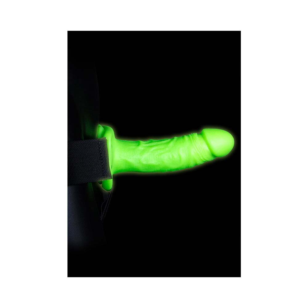 Ouch! Glow in the Dark Realistic 6 inches Hollow Strap-On Neon Green