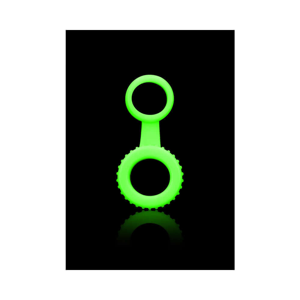 Ouch! Glow in the Dark Cockring & Ball Strap Neon Green