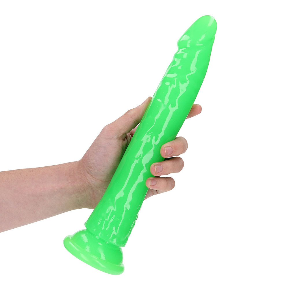 RealRock Glow in the Dark Slim 11 inches Dildo Neon Green