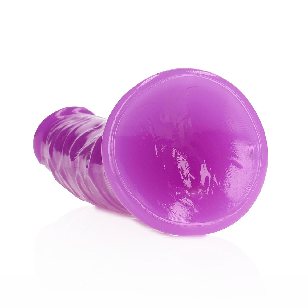 RealRock Glow in the Dark Slim 7 inches Dildo Neon Purple
