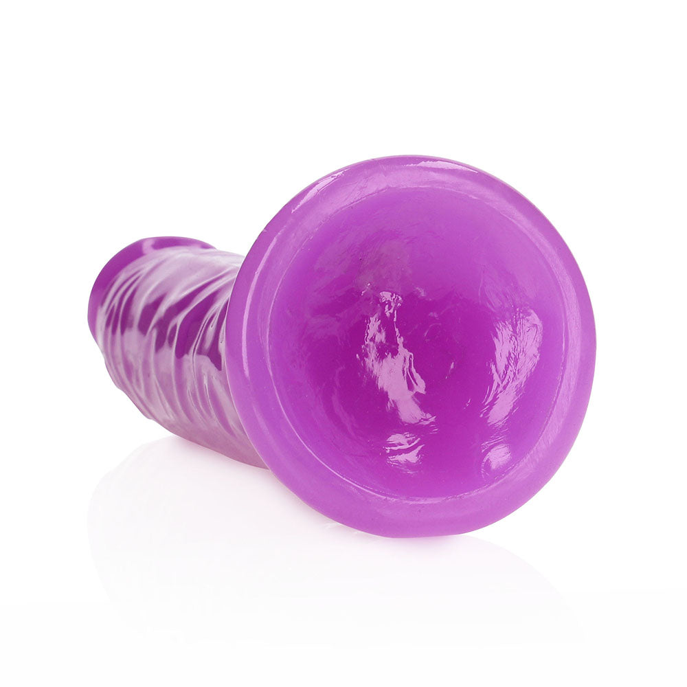 RealRock Glow in the Dark Slim 9 inches Dildo Neon Purple