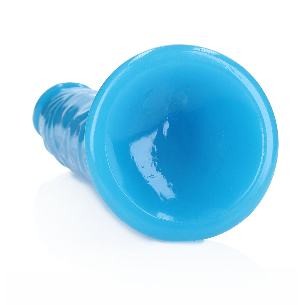 RealRock Glow in the Dark Slim 11 inches Dildo Neon Blue