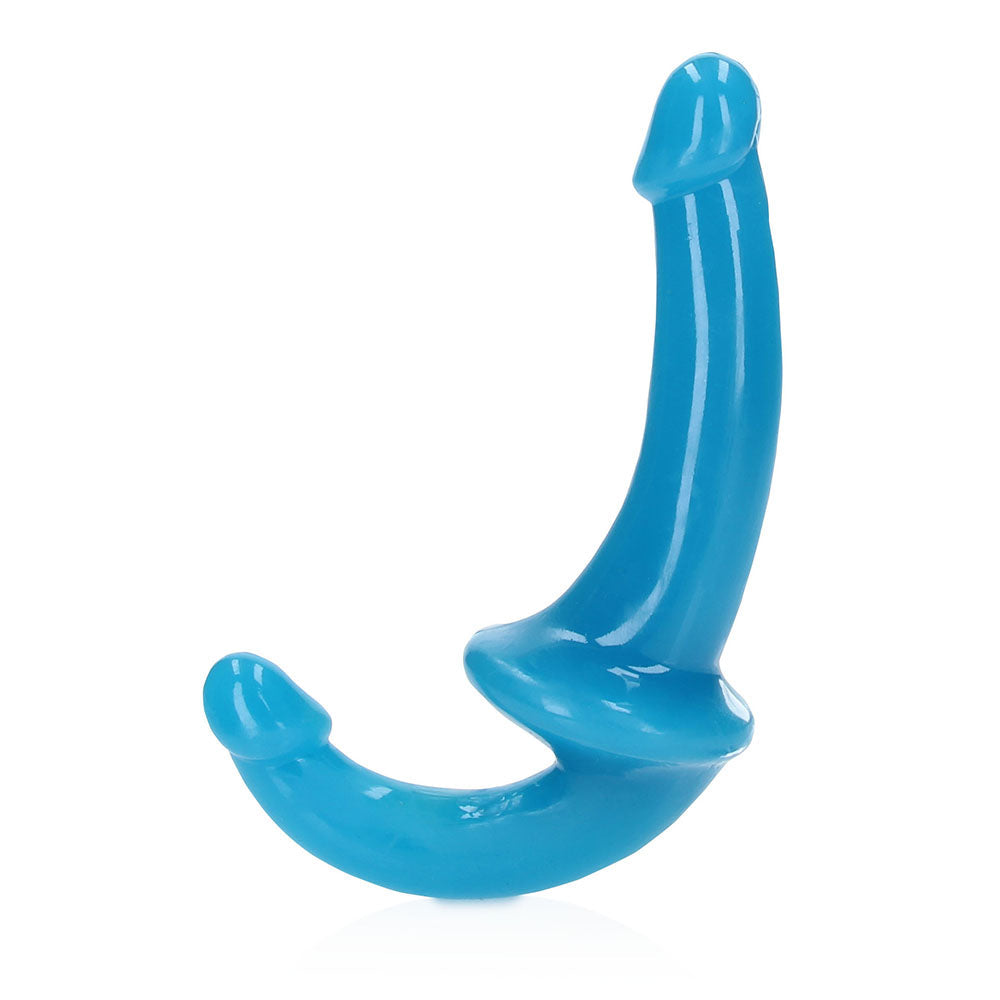 RealRock Glow in the Dark 6 inches Strapless Strap-On Dildo Neon Blue