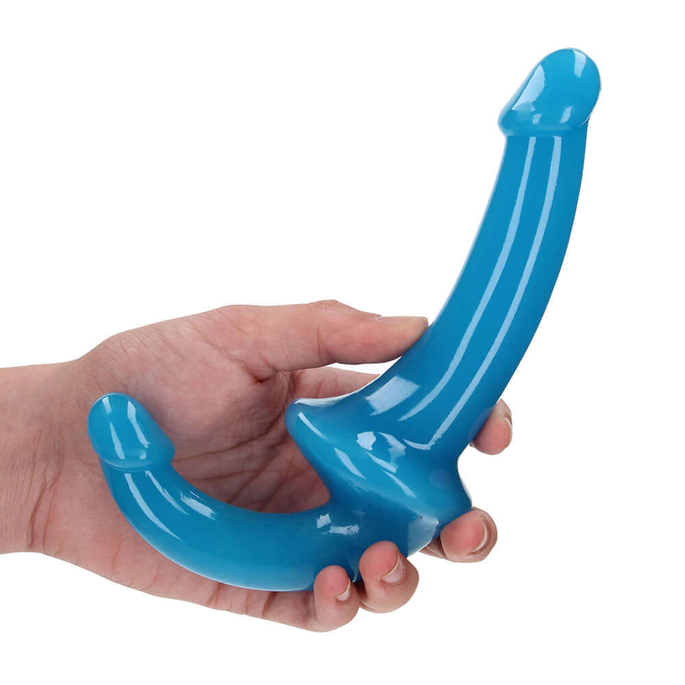 RealRock Glow in the Dark 6 inches Strapless Strap-On Dildo Neon Blue