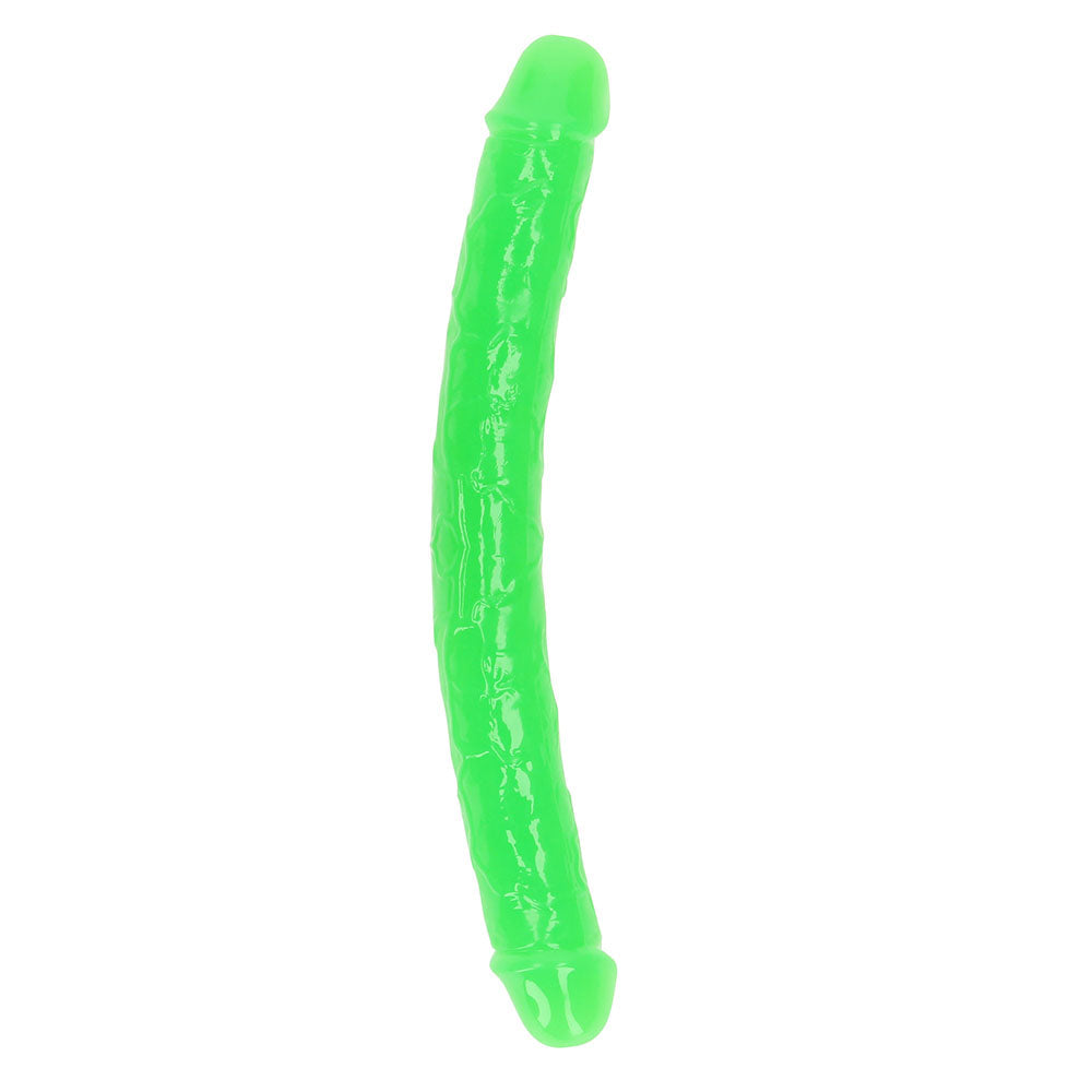 RealRock Glow in the Dark Double Dong 12 inches Dual-Ended Dildo Neon Green