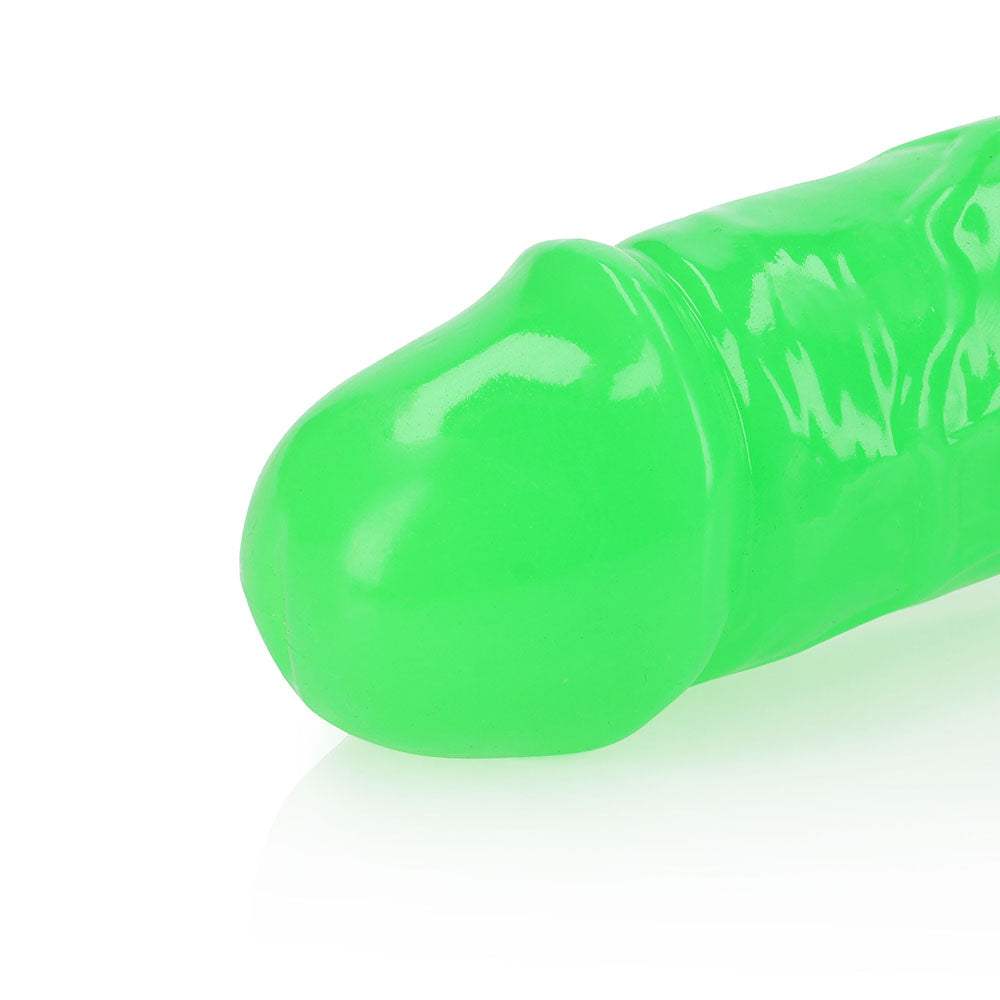 RealRock Glow in the Dark Double Dong 12 inches Dual-Ended Dildo Neon Green