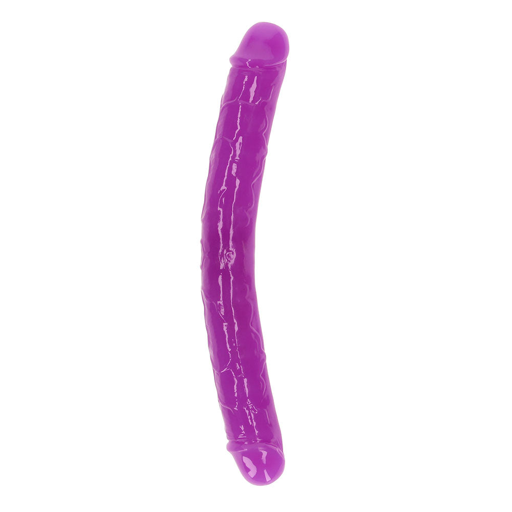 RealRock Glow in the Dark Double Dong 12 inches Dual-Ended Dildo Neon Purple