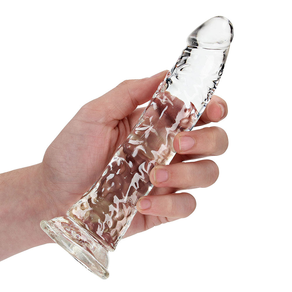 RealRock Crystal Clear Slim 7 inches Dildo Clear