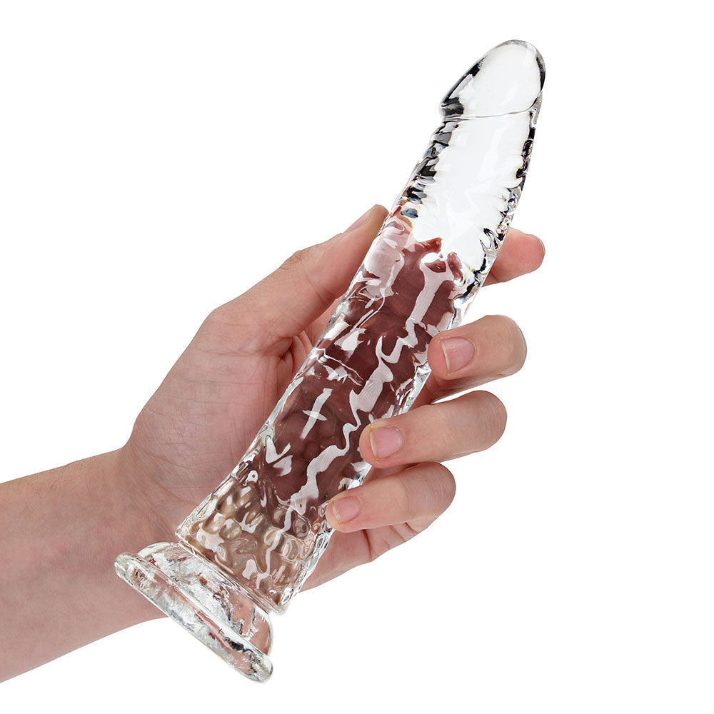 RealRock Crystal Clear Slim 9 inches Dildo Clear