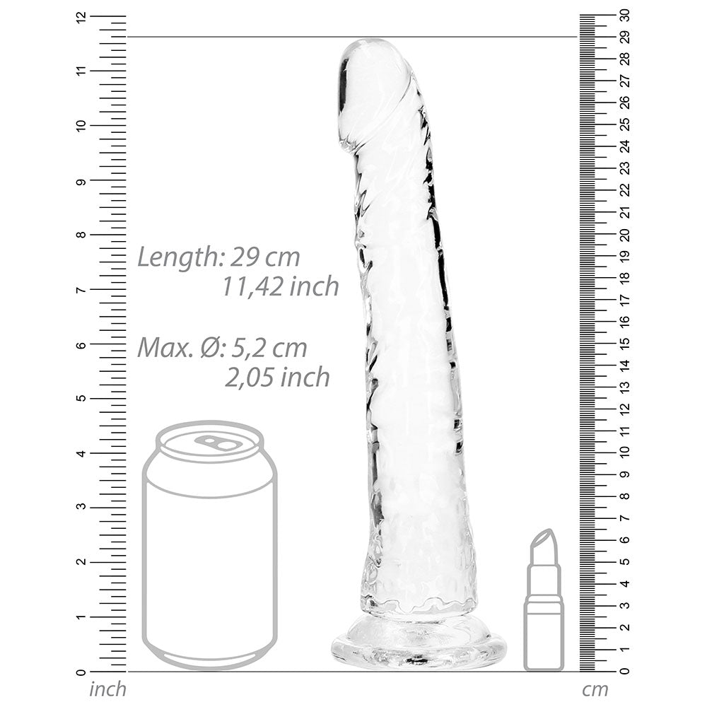 RealRock Crystal Clear Slim 10 inches Dildo Clear