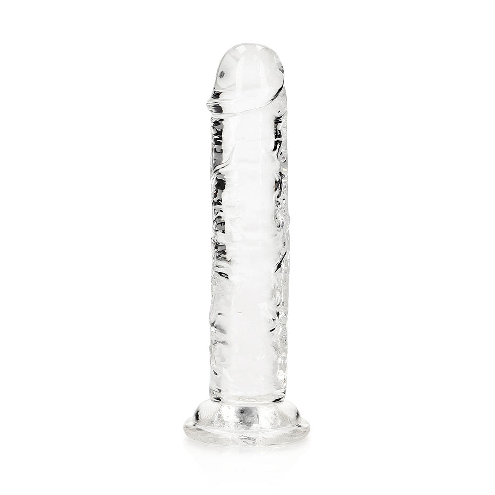 RealRock Crystal Clear Straight 6 inches Dildo Without Balls Clear