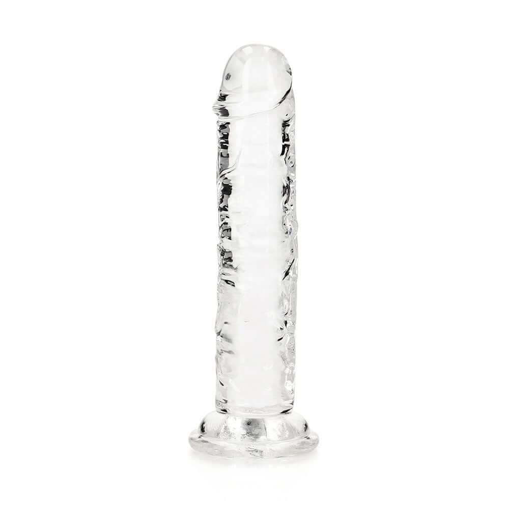 RealRock Crystal Clear Straight 6 inches Dildo Without Balls Clear for smooth stimulation and pleasure.