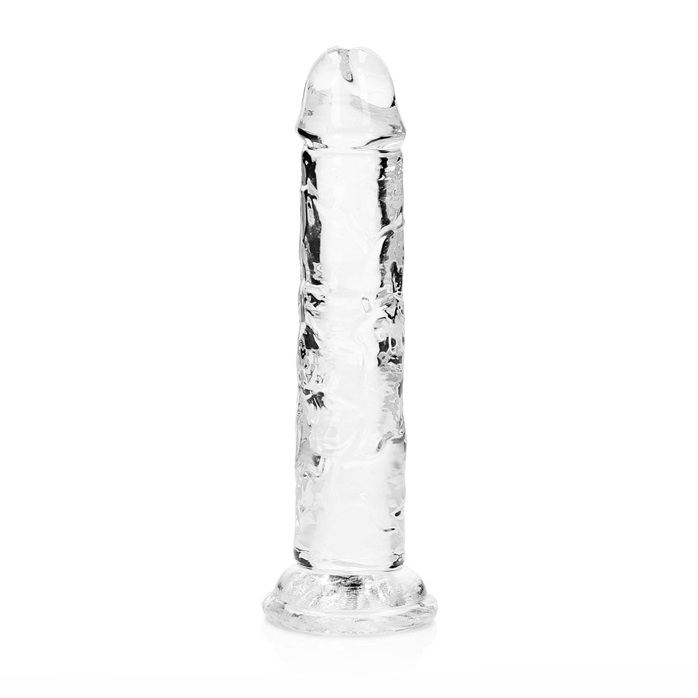 RealRock Crystal Clear Straight 6 inches Dildo Without Balls Clear