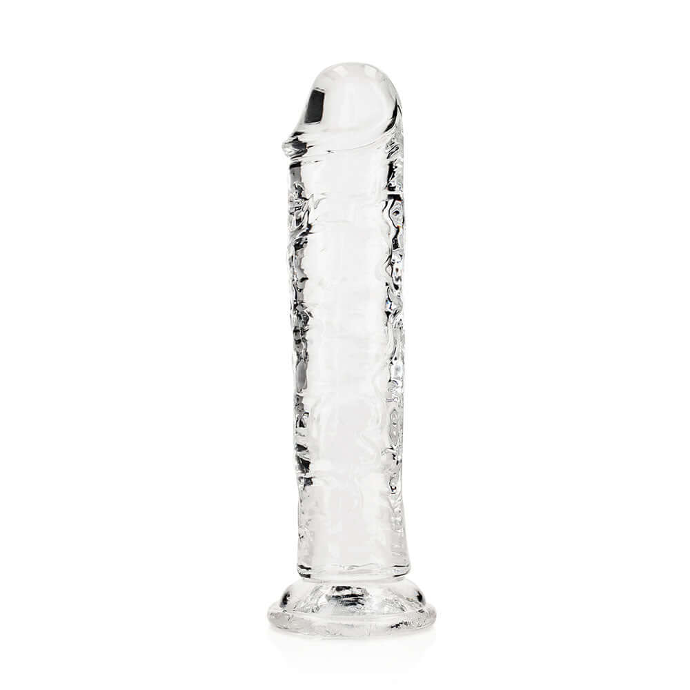 RealRock Crystal Clear Straight 7 inches Dildo Without Balls Clear