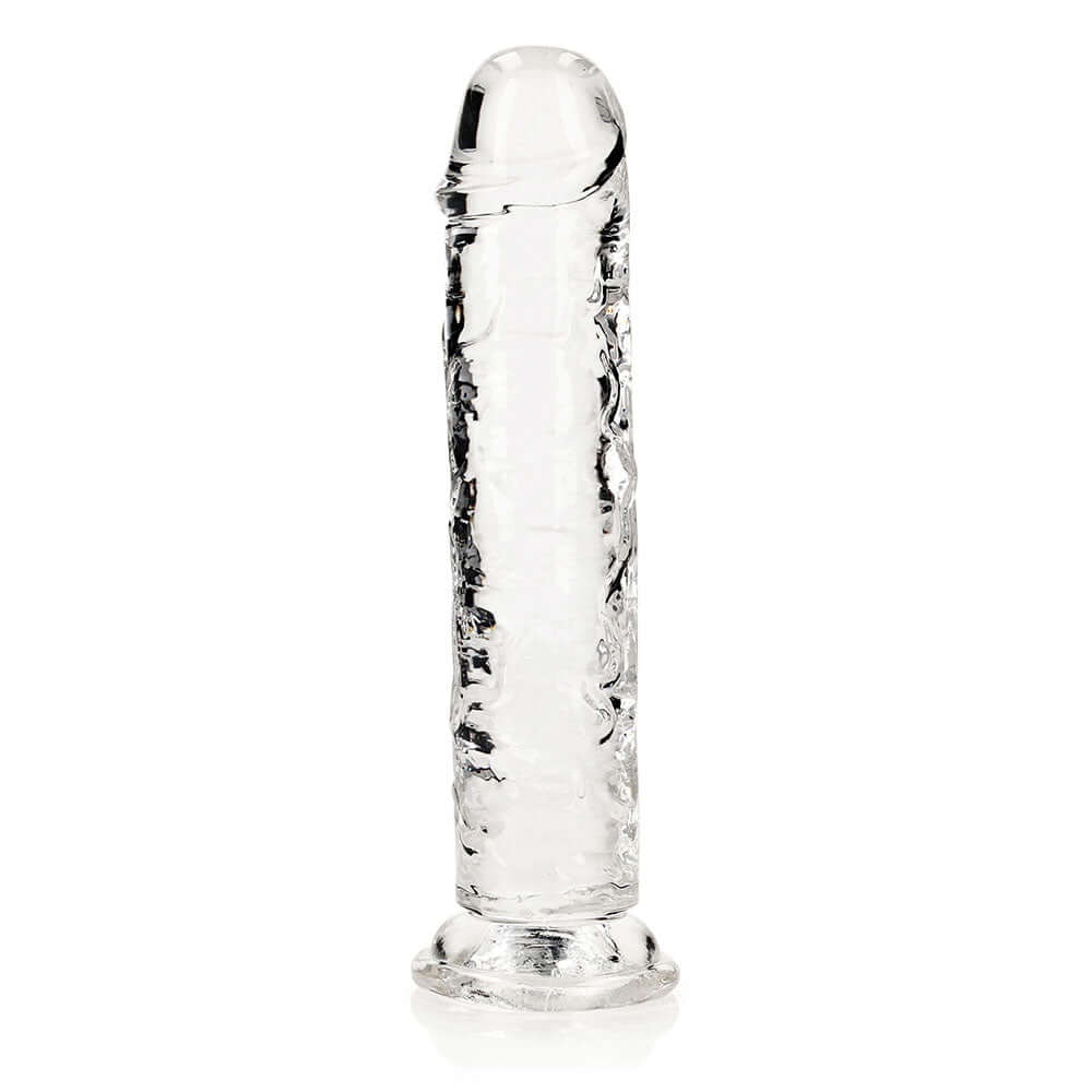 RealRock Crystal Clear Straight 8 inches Dildo Without Balls Clear