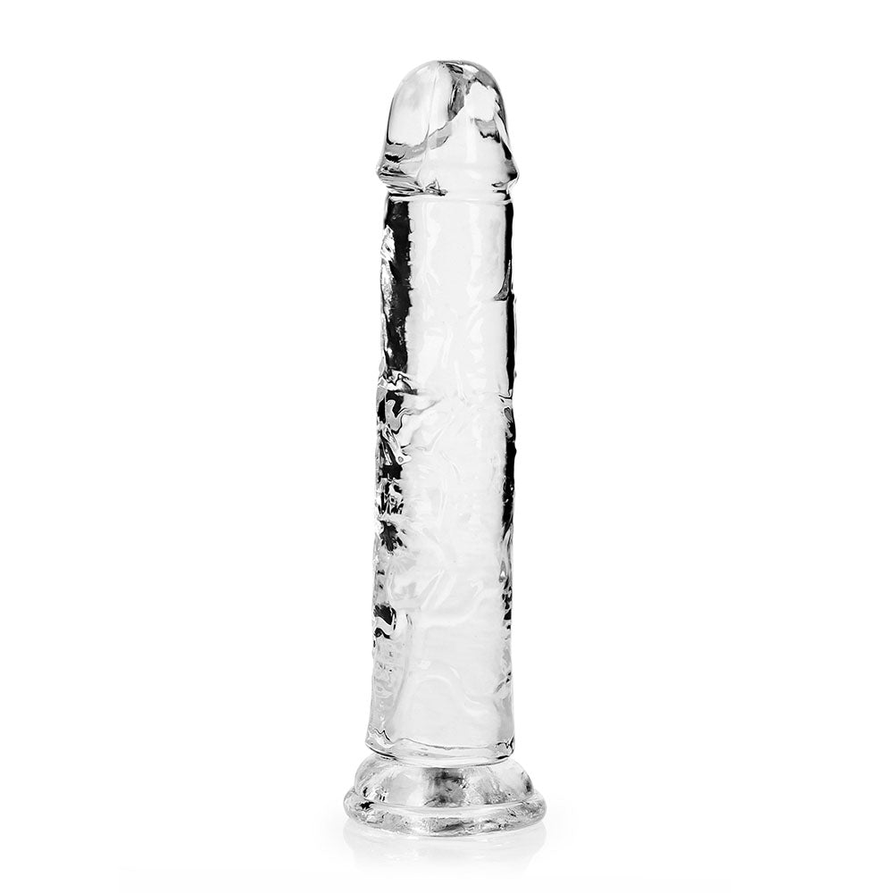 RealRock Crystal Clear Straight 8 inches Dildo Without Balls Clear
