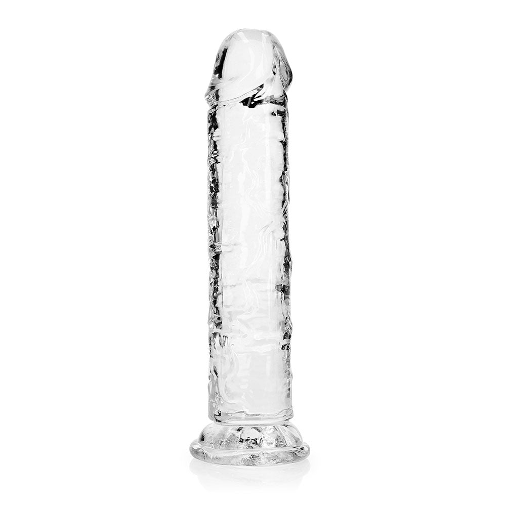 RealRock Crystal Clear Straight 8 inches Dildo Without Balls Clear