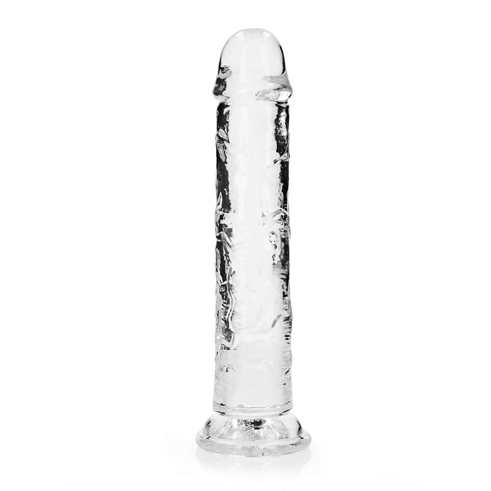 RealRock Crystal Clear Straight 9 inches Dildo Without Balls Clear