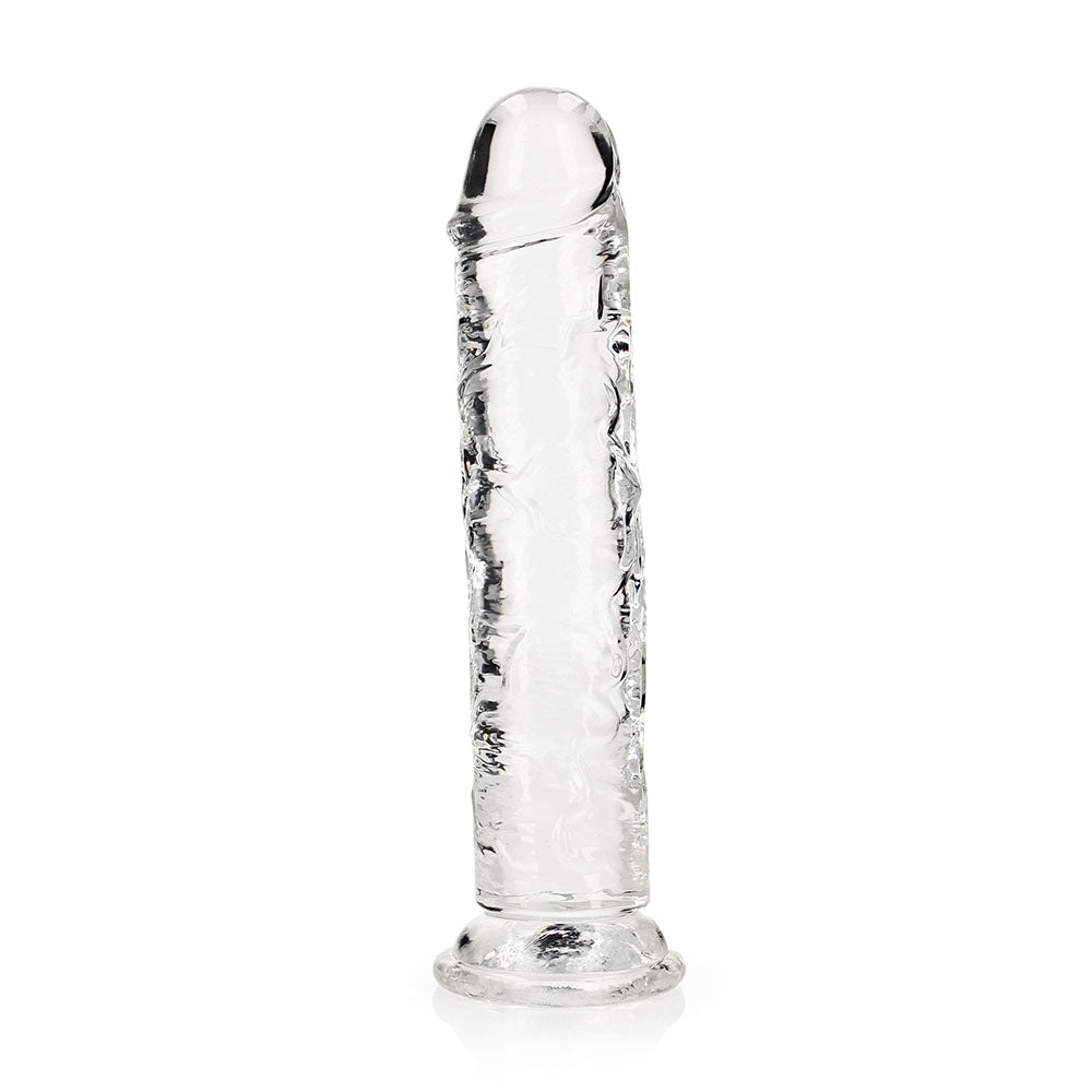 RealRock Crystal Clear Straight 9 inches Dildo Without Balls Clear