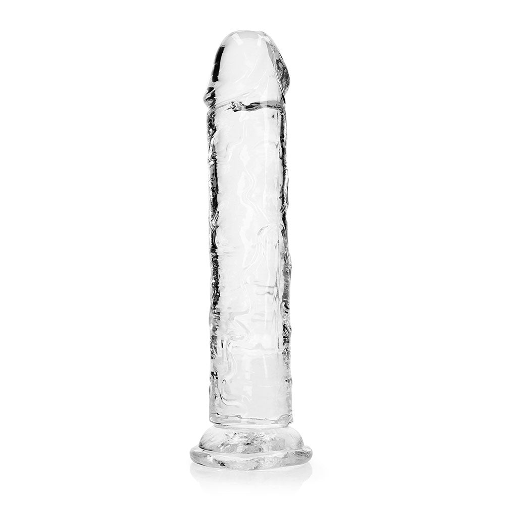 RealRock Crystal Clear Straight 9 inches Dildo Without Balls Clear