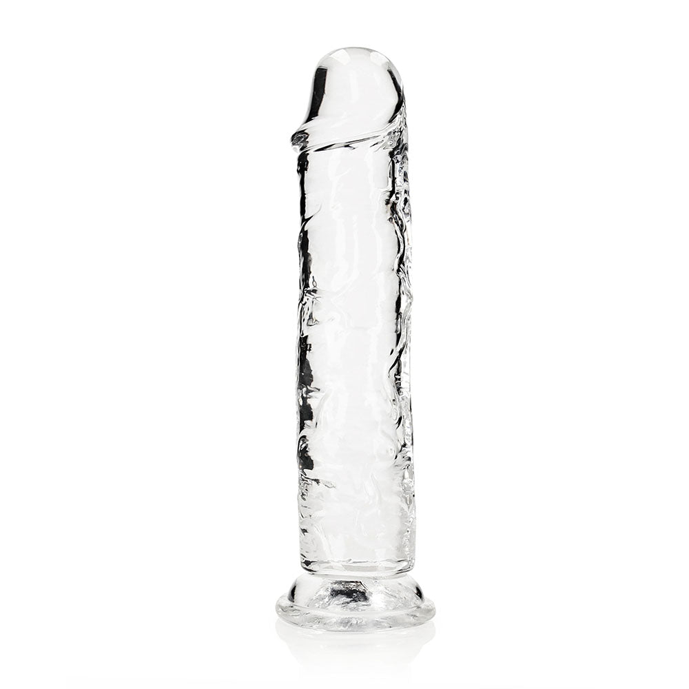 RealRock Crystal Clear Straight 10 inches Dildo Without Balls Clear