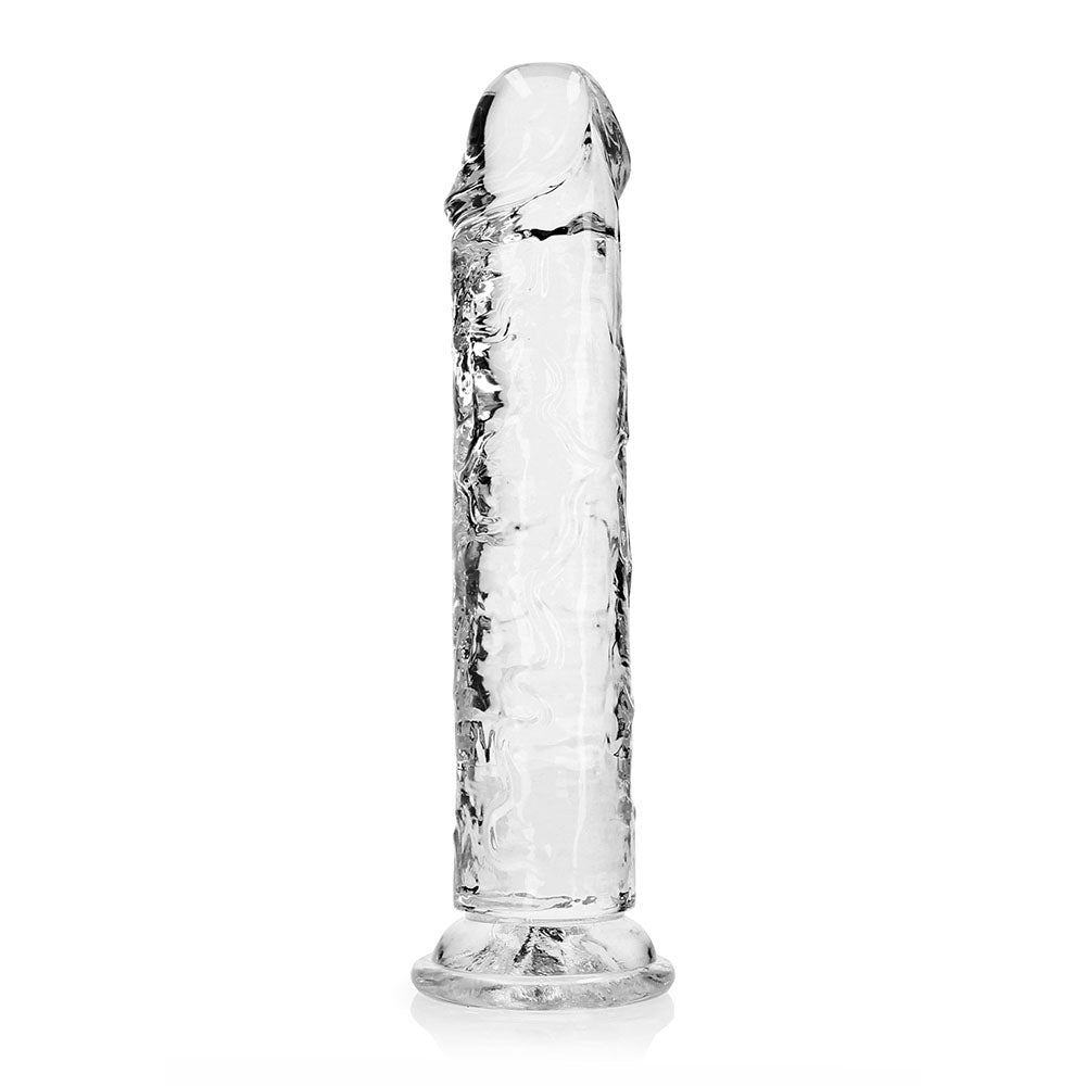 RealRock Crystal Clear Straight 10 inches Dildo Without Balls Clear
