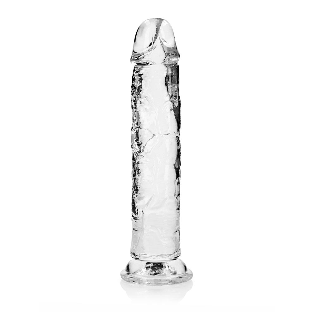 RealRock Crystal Clear Straight 10 inches Dildo Without Balls Clear