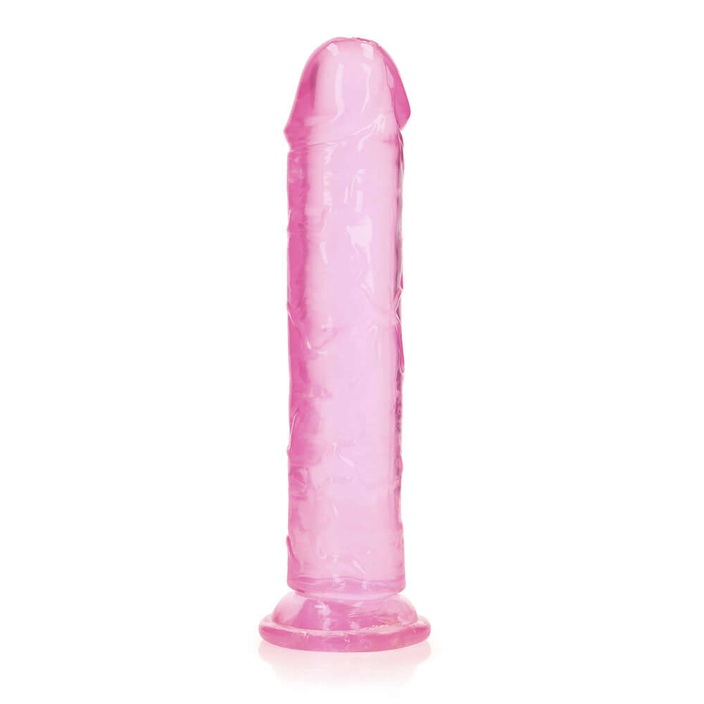 RealRock Crystal Clear Straight 9 inches Dildo Without Balls Pink