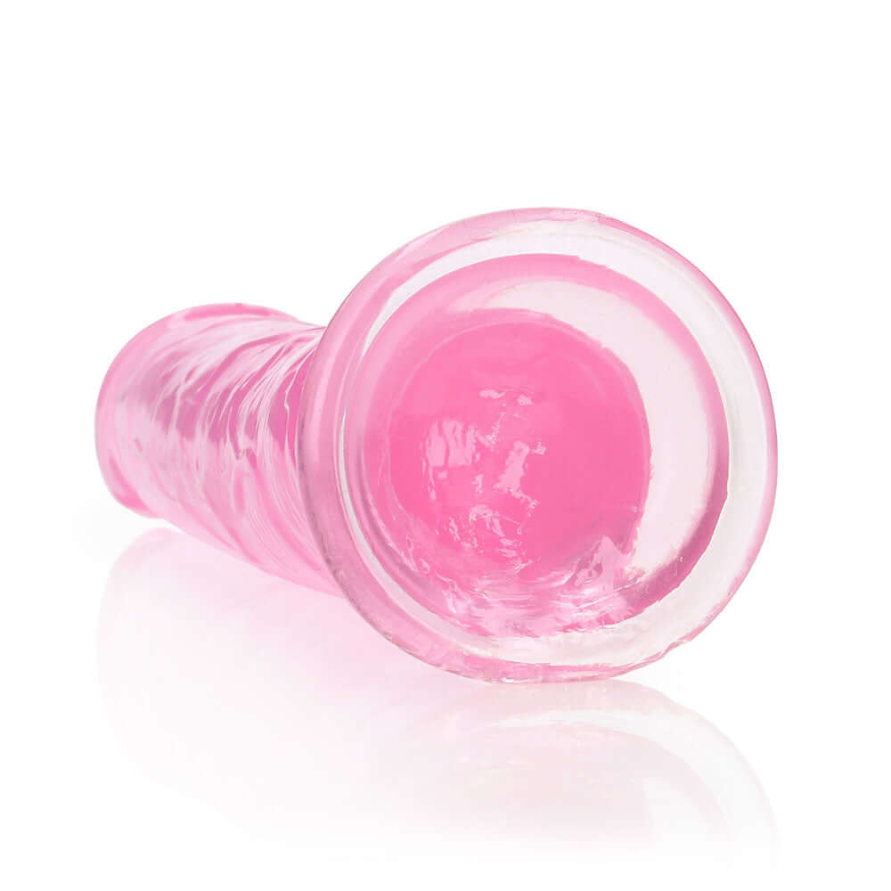 RealRock Crystal Clear Straight 9 inches Dildo Without Balls Pink