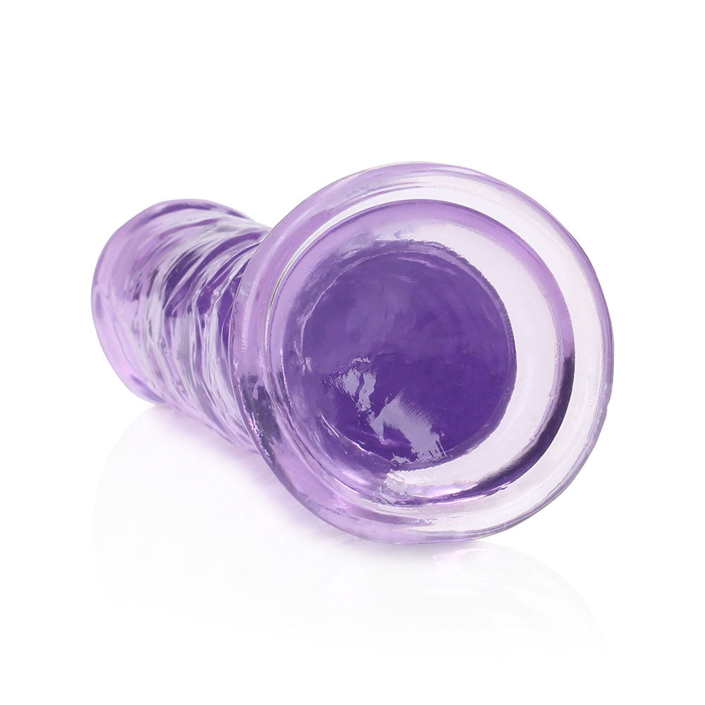 RealRock Crystal Clear Straight 7 inches Dildo Without Balls Purple