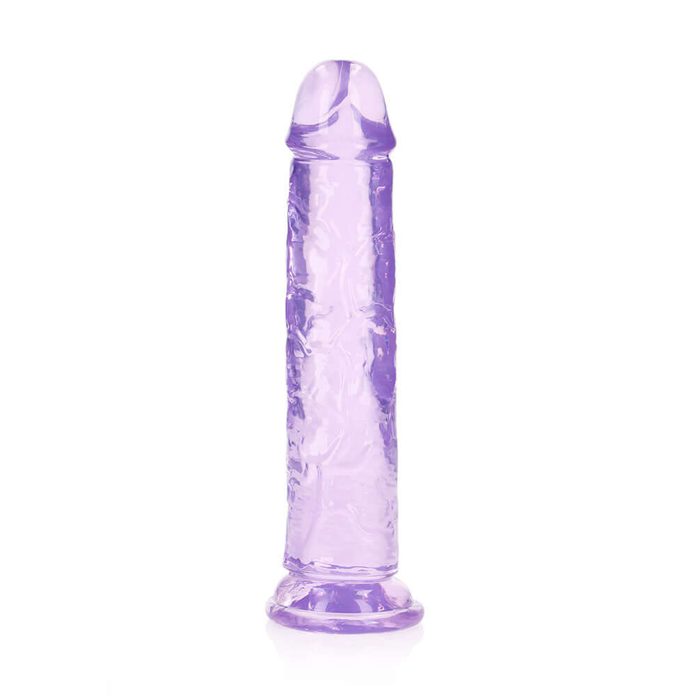 RealRock Crystal Clear Straight 8 inches Dildo Without Balls Purple
