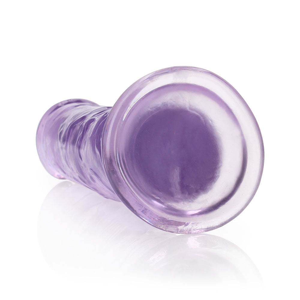 RealRock Crystal Clear Straight 9 inches Dildo Without Balls Purple