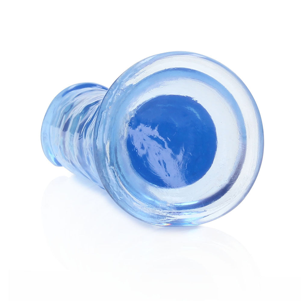 RealRock Crystal Clear Straight 6 inches Dildo Without Balls Blue