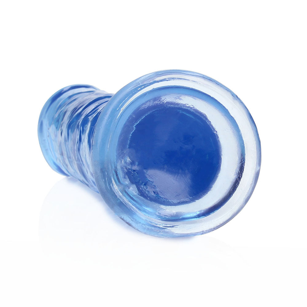 RealRock Crystal Clear Straight 7 inches Dildo Without Balls Blue