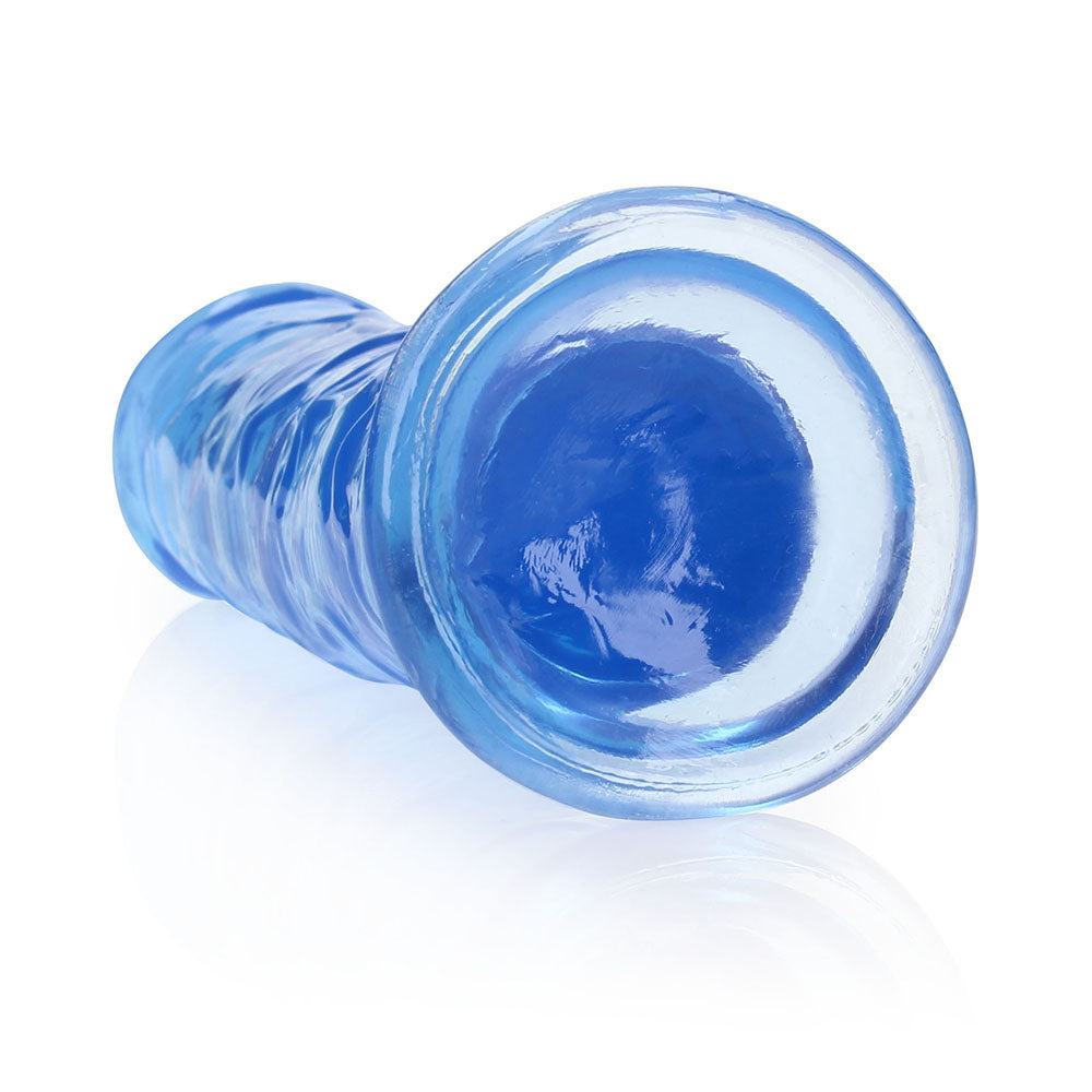 RealRock Crystal Clear Straight 8 inches Dildo Without Balls Blue