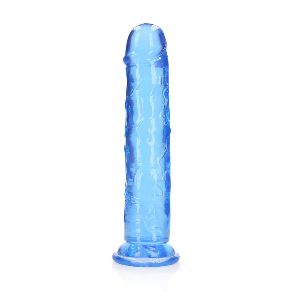 RealRock Crystal Clear Straight 11 inches Dildo Without Balls Blue
