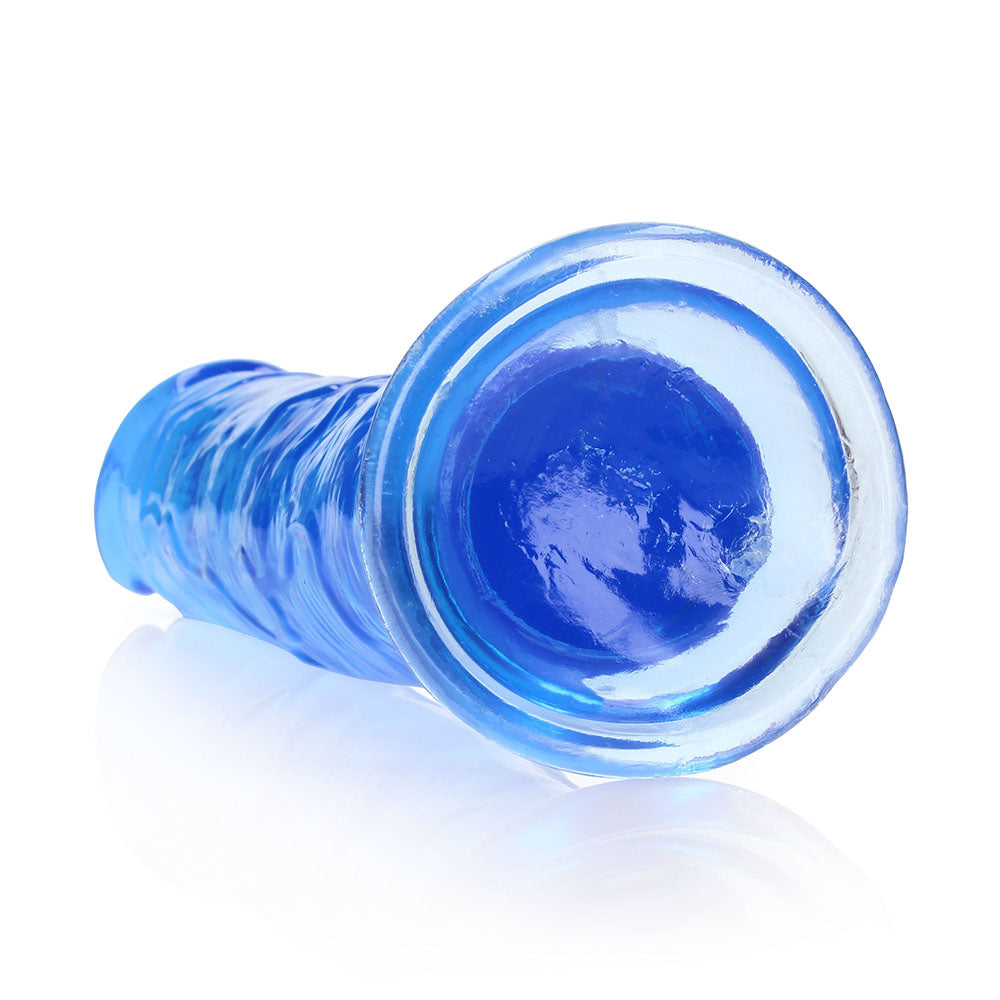 RealRock Crystal Clear Straight 11 inches Dildo Without Balls Blue