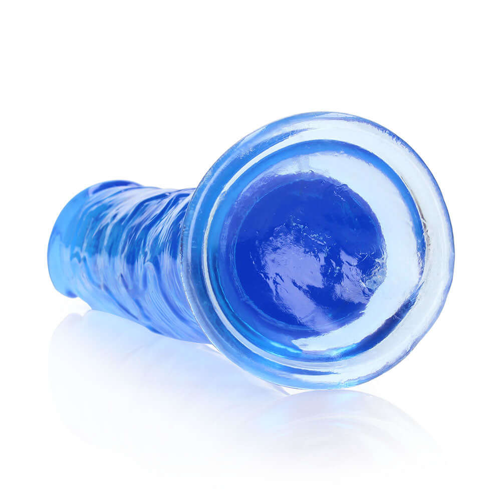 RealRock Crystal Clear Straight 11 inches Dildo Without Balls Blue