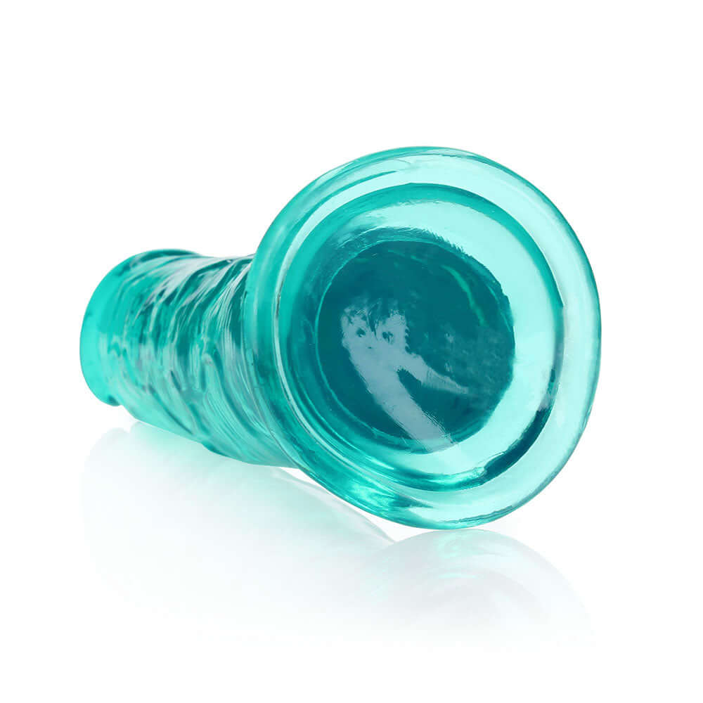 RealRock Crystal Clear Straight 11 inches Dildo Without Balls Turquoise
