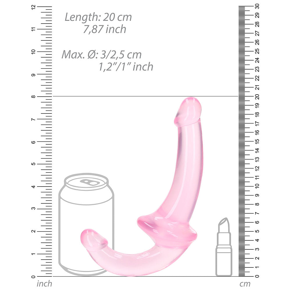 RealRock Crystal Clear 6 inches Strapless Strap-On Dildo Pink