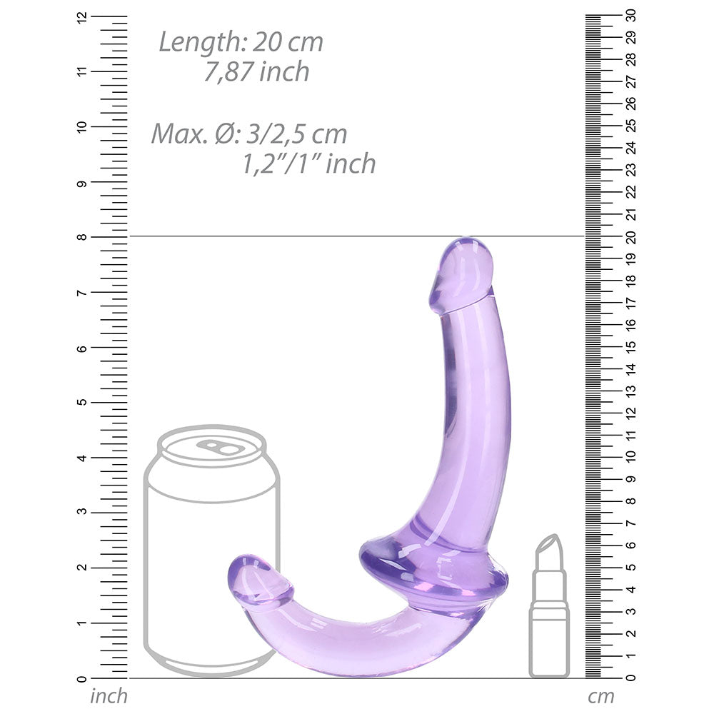 RealRock Crystal Clear 6 inches Strapless Strap-On Dildo Purple