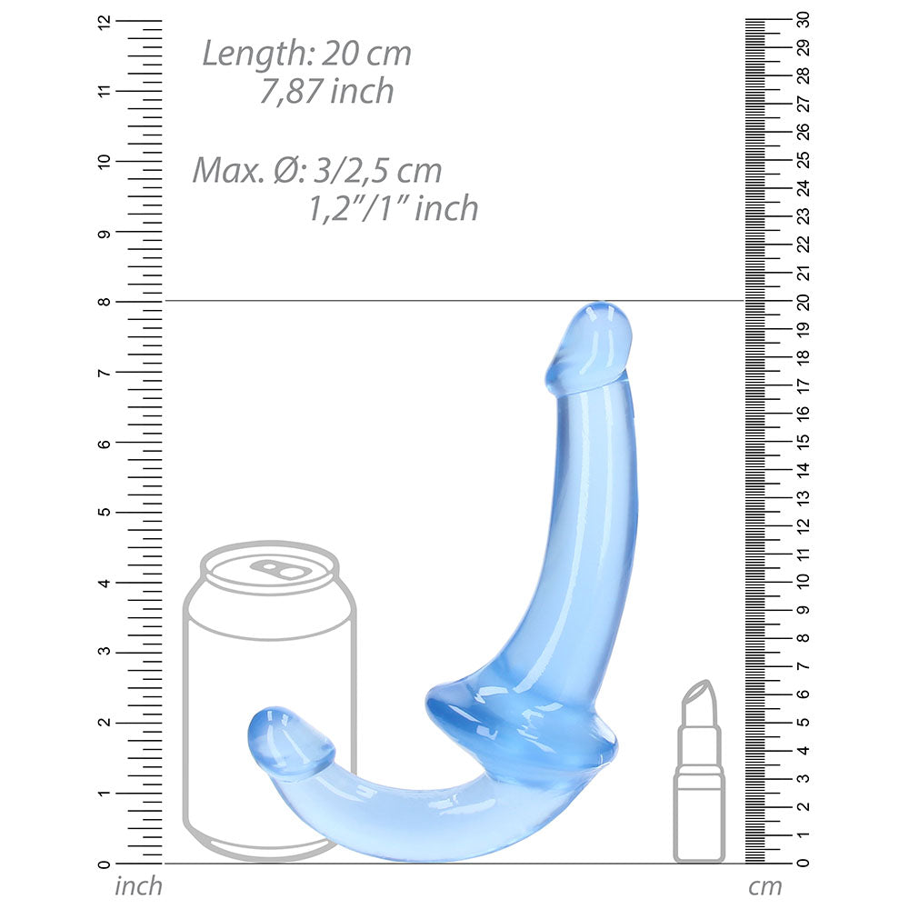 RealRock Crystal Clear 6 inches Strapless Strap-On Dildo Blue