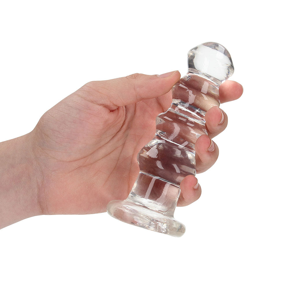 RealRock Crystal Clear Curvy 5.5 inches Dildo/Plug Clear