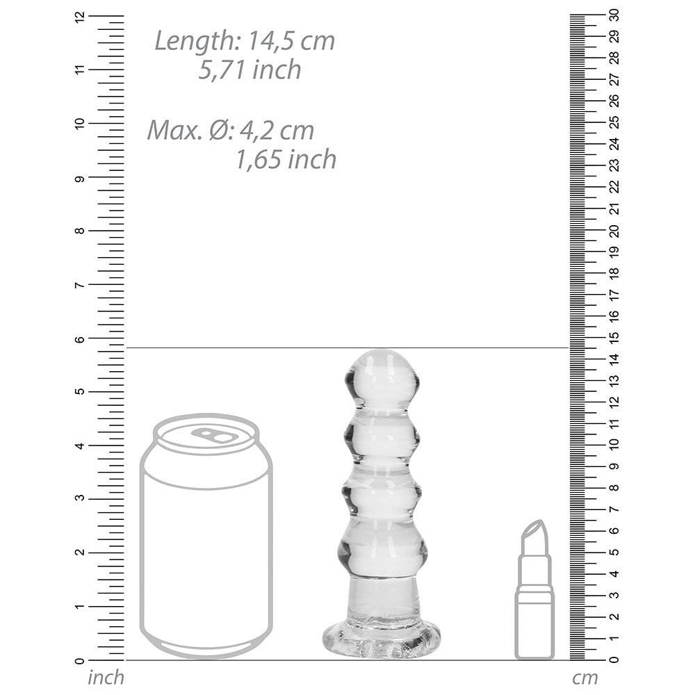 RealRock Crystal Clear Curvy 5.5 inches Dildo/Plug Clear