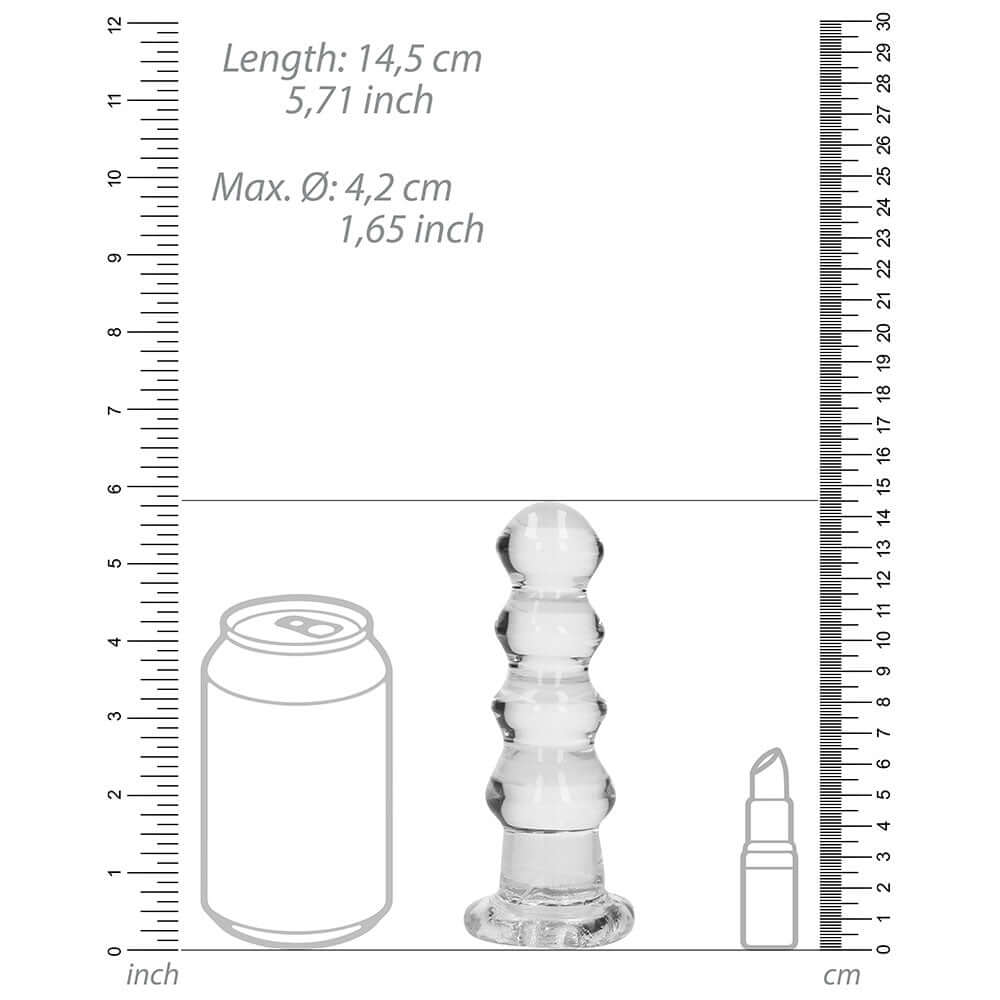 RealRock Crystal Clear Curvy 5.5 inches Dildo/Plug Clear