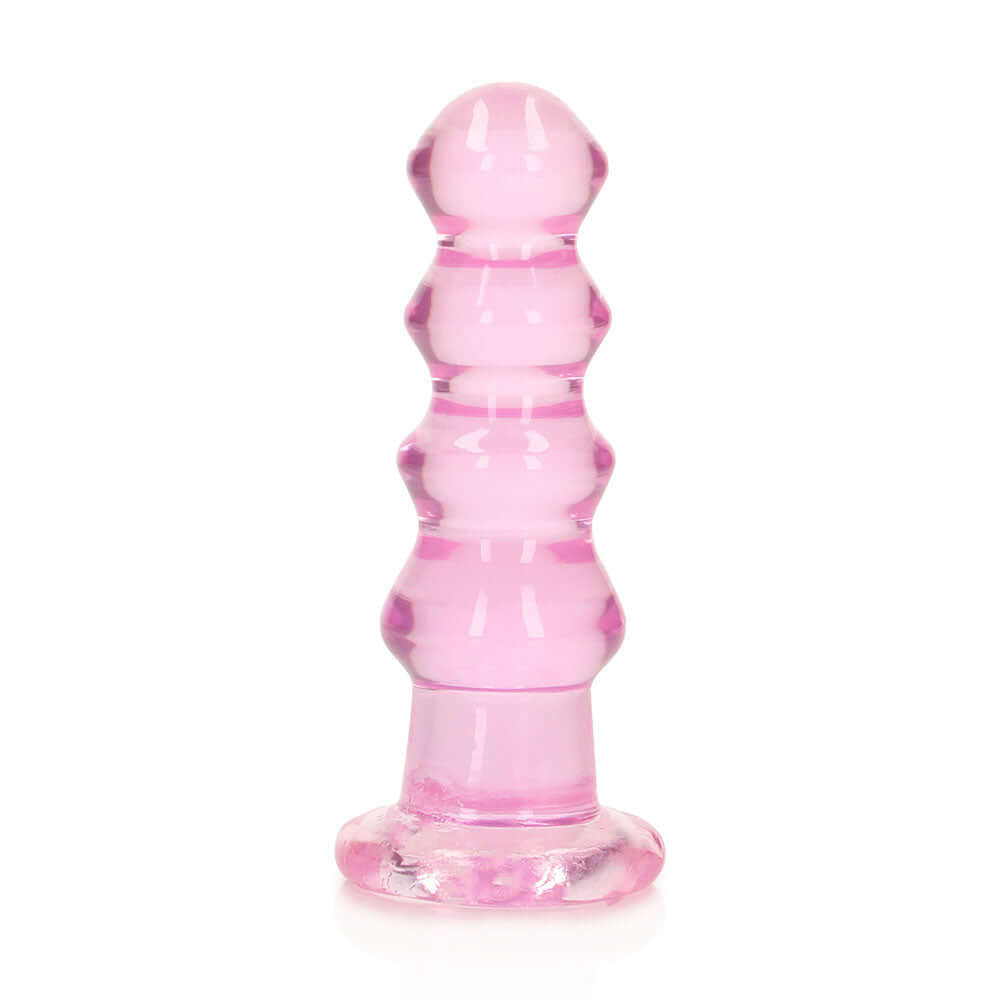 RealRock Crystal Clear Curvy 5.5 in. Dildo/Plug Pink