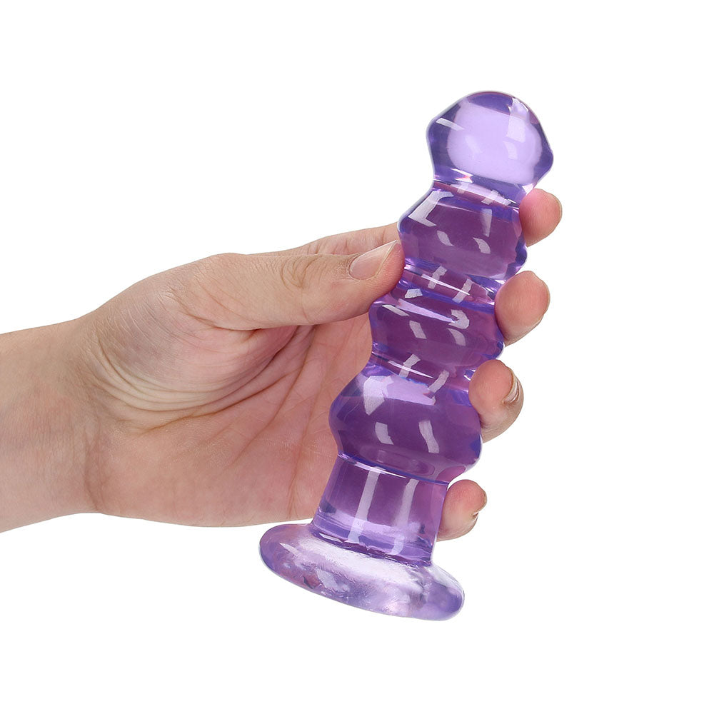 RealRock Crystal Clear Curvy 5.5 inches Dildo/Plug Purple