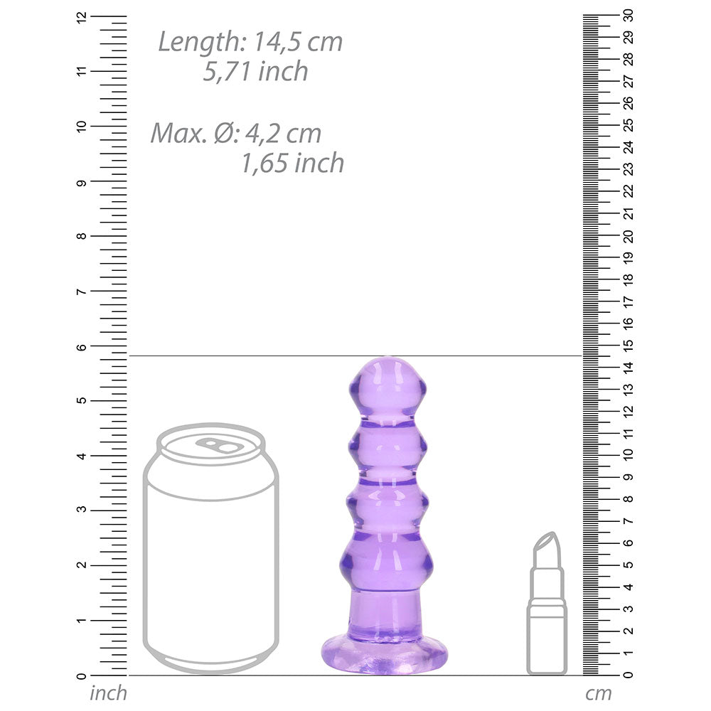 RealRock Crystal Clear Curvy 5.5 inches Dildo/Plug Purple