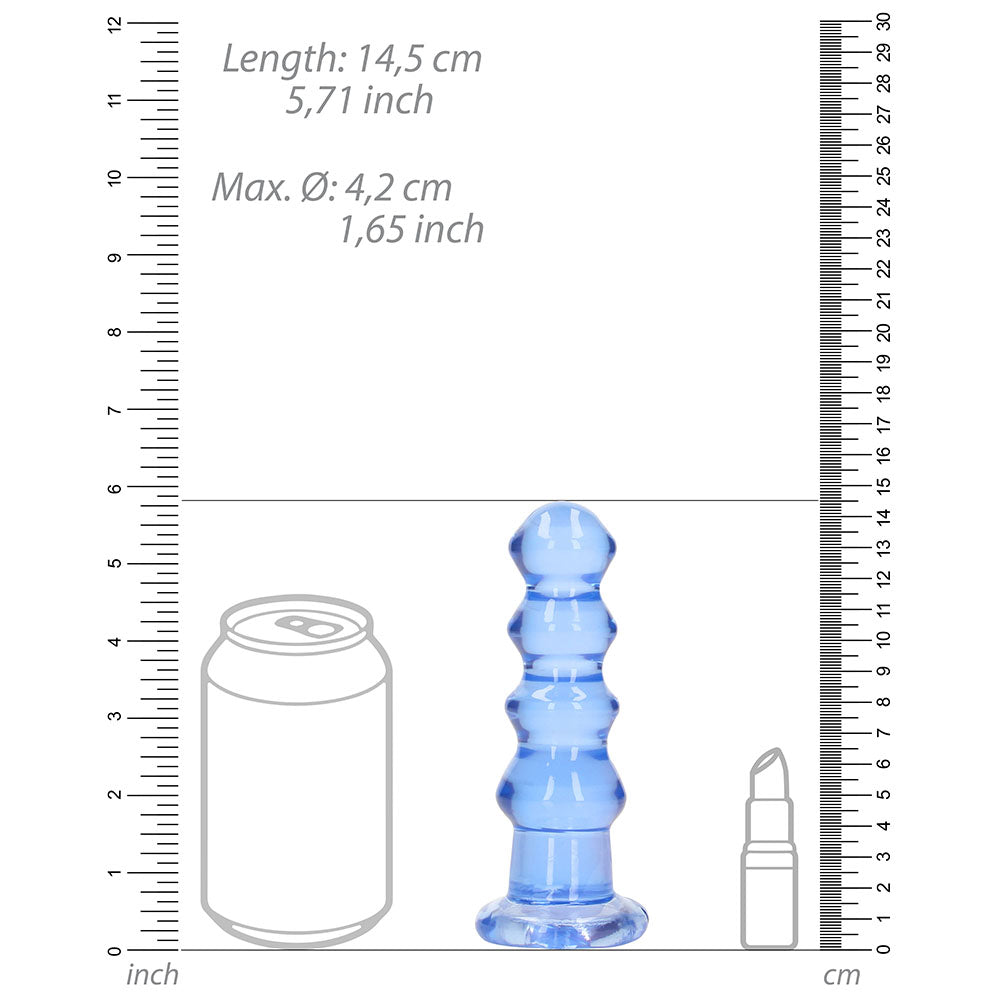 RealRock Crystal Clear Curvy 5.5 inches Dildo/Plug Blue