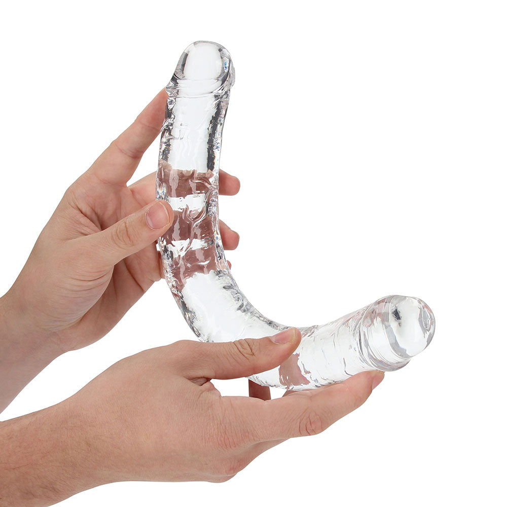 RealRock Crystal Clear Double Dong 13 inches Dual-Ended Dildo Clear